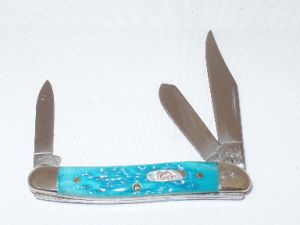 CASE- 05082 - Stockman Carib Blue Folding Pocket Knife ( 2" Stainless Steel Blade )