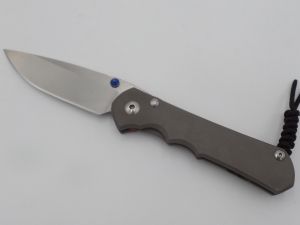 Chris Reeve Knives - LIN-1000 , Large Inkosi Folding Knife, 3.6'' Drop Point Blade , Titanium Handles , W/ Leather Sheath