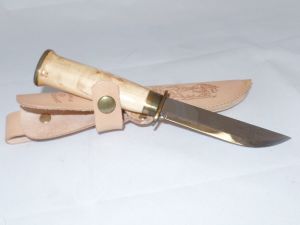 Marttinni-235010 Lapp  Fixed Blade Knife, Curly Birch Handles, Mirror Polish Blade-235010