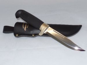 Marttiini-390010 Condor Fixed Blade Knife, Stainless Steel Blade,  Black Rubber Handle-390010