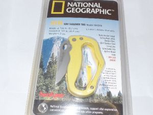 Kershaw Knives-1003YX , Mini Jeeva National Geographic Carabiner Mutitool, 2-1/4'' Plain Blade, Rare, Discontinued