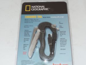 Kershaw-1004 Carabiner  Five In One Tactical Multitool, Teflon Coated Aluminum Handles,Part Serrated Blade