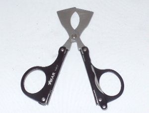 Xi-Kar-MTX  Black  Cigar Cutter Scissors/ Every Occasion Multitool, Black Teflon Handles, Bead Blasted Scissor-MTX-403