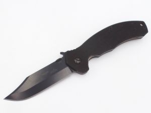 Emerson Knives - Aftershock-BT , Tactical Folding Knife , 3.8'' Bowie Style Blade , Black G-10 Epoxy Handles , W/ Pocket Clip