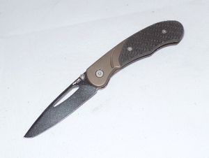 Xi-Kar-158TCT, Titanium Champagne Frame Lock- With Carbon Fibre/ Teflon Coating,-XI-158 TCT