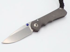Chris Reeve Knives - SIN-1000 , Small Inkosi Folding Knife , 2.8''  Stonewash Blade , Titanium Handles , W/ Pocket Clip