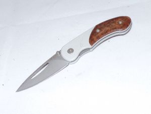 Xi-Kar-138ASN Excel Lightweight Utility Knife , Silver Aluminum Frame, Liner Lock, With Snake Wood-XI-138 ASN