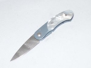 Xi-Kar-118TDM Elan Excutive Lightweight Knife, Titanium Framelock, With Mother Of Pearl& Stainless Damascus Blade-XI-118TDM