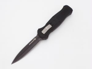 Benchmade Knives - 3300BK , Infidel , OTF , Black Aluminum Handles , 3.95'' D2 Black Blade , W/ Pocket Clip ,No Box