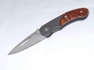 XI KAR- 138AKN -Excel Lightwieght Utility Knife, Aluminum Frame, G-10 Handles, Liner Lock/ With Snake Wood-XI-138AKN