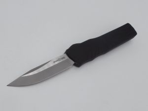 Brian Tighe And Friends - 001300-1  ,  Twist Tighe OTF , 3.75'' Clip Point Blade , Black Aluminum Handles , W/ Pocket Clip
