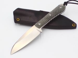 Chris Reeve Knives - NYA-1003 , Nyala Insingo Fixed Blade Knife , 3.75'' S35VN Blade , Black Canvas Micarta Handles , W/ Black Leather Sheath