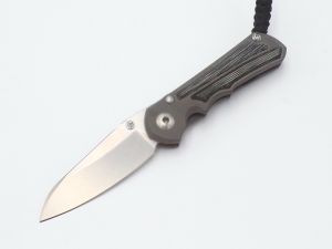 Chris Reeve Knives - SIN-1028 , Small Inkosi Inlay Gentlemen's Folding Knife , 2.8'' S35VN Blade , Titanium Handles With Black  Canvas Micarta Inlay / W Pocket Clip