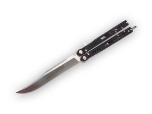 Maxace Knives - Banshee IV , Balisong Knife , Black G-10  Scales  , W / Trainer Blade