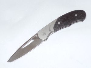 Xi-Kar-XI158 TS, Titanium Silver Frame Lock, , Crabon Fibre Handles, Plain Blade,XI-158S