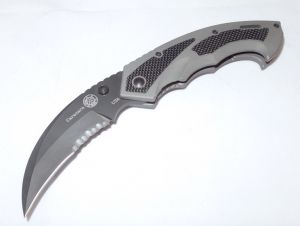 Blackhawk /M.O.D -35-4 , Caracara Tactical Folding Knife,3'' S30-V Part Serrated Blade,G-10 Inserts, W/ Pocket Clip, Rare, Discontinued