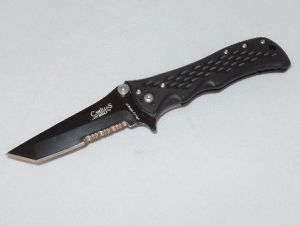 Camillus Knives-C2385B Heat Assisted Opening Liner Lock Pocket Knife, 3.65'' Tanto Serrated Blade, Zytel Handles, Reversible Stainless Steel Pocket Clip