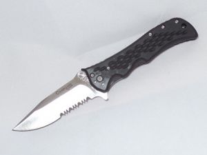 Camillus Knives-920 Heat Assisted Opening Liner Lock Pocket Knife, 3.65'' Silver Serrated Blade, Zytel Handles, Reversible Pocket Clip