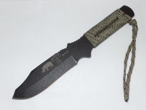TOPS Knives- BRM-101 -Black Rhino Micarta Fixed Blade Knife ( 5" Black Plain )