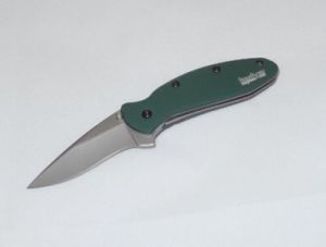 Kershaw-1620GRN Scallion Green Aluminum Handles, Assisted Opening Knife,,2.25'' Plain Blade