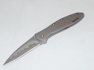 Kershaw Knives-1660CB , Leek Assisted Opening Knife, 3'' Composite Plain Blade, Stainless Steel Handles, W/ Pocket Clip