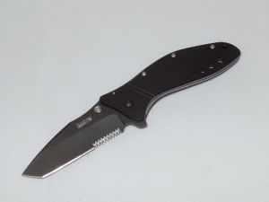 Kershaw- 1630TBLKST- Cyclone  Assisted Folding Knife (3.75'' Tanto Partially Serrated Blade, T6-Aluminum Handles)