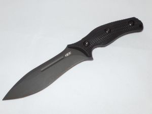 Zero Tolernace- 0100 Ken Onion Fixed Blade Knife, Black G-10 Hndles, ,5-3/4'' Black Plain Blade, Flat Grind-XXX, PROTOTYPE