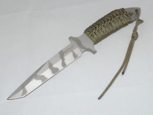 MTech Knives-MT 303 Fixed Blade Knife, With Nylon Sheath, 6-3/4 Camo Plain Blade