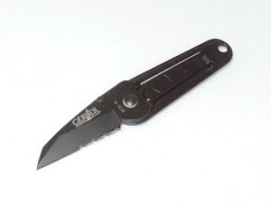 Gerber Knives-05898 Ridge Folding Pocket Knife,2'' Black Serrated Blade, Teflon Coated  Handles,W/ Money / Pocket Clip