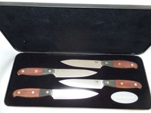 Benchmade-4548-91  Prestigedges 4 PC  Steak Knife Set, Serial No-37 ,  Winewood Micarta Handles