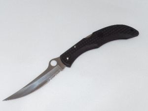 Spyderco-C17BKE , Catcherman Filet Folding Knife, Integral Pocket Clip, Rare-Discontinued, FRN Handles, Fisherman, Knife