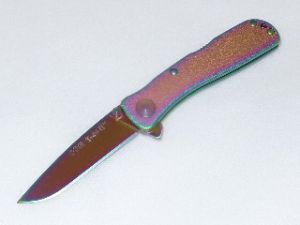 S.O.G-TW1-II Rainbow Twitch II Assisted Opening Knife, 2.7'' Plain AUS-8 Steel Blade, First Edition Series