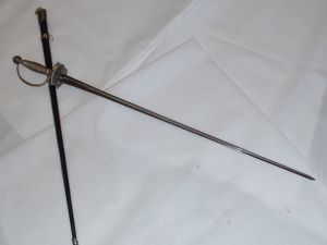 Cold Steel-88SMS Small Sword, With Leather Scabbard, 31-1/4'' Carbon Steel Blade,