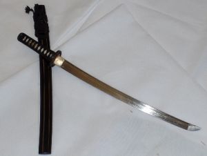 Cold Steel- 88BWW  Wakazashi Sword, ( Warrior Series)  21''  Carbon Steel Blade, Black Lacquered Wood Scabbard