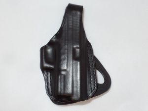 Blackhawk-420605BK-R CQC Angle Adjustable Paddle Holster, Right Hand, For Glock-26,27,33, Italian Black Leather, Reinforced Thumb Break