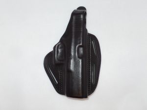Blackhawk-420003BK-R 3 Slot Pancake Concealment Holster For Glock-17,22,31, Right Hand, Italian Black Leather, Covered Trigger Guard