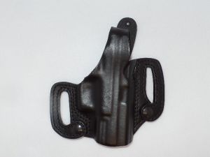 Blackhawk-420108BK-R CQC Detachable Slide Holster For SPringfield XD/XD COMP, Black Leather, Covered Trigger Guard