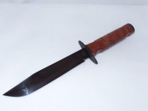 Sheffield Knives-SHE005 Israeli Commando Fixed Blade Knife By John Nowill, Star Of David Stamped, Leather Wrapped Handles, 7'' Plain Blade