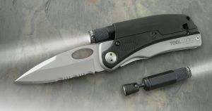 TOOL LOGIC- SLP1 - SL Pro 1 with Magnetic Flash Light Folding Multi-Tool Knife ( 3" Partially Serrated Blade )