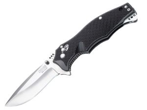 S.O.G Knives-VL-02 Vulcan  Mini Folding Pocket Knife , 3'' VG-10 Plain Blade, GRN Black Handles,W/ Reversible Pocket Clip