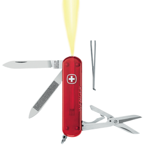 Wenger Knives-16140 , Microlight Esquire Swiss Army Pocket Knife,Translucent Red Handles, Multitool, Keyring, Rare, Discontinued