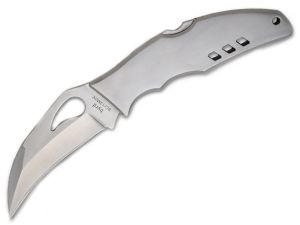 Spyderco BY07P CRossbill Stainless Steel Handles, Plain Edge , Folding Knife