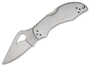 Spyderco Knives-BY10P Robin, Bryd Series Folding Pocket Knife, Stainless Steel Handles, 2.5'' Plain Blade, With Pocket Clip, Rare, Discontinued