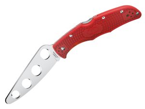 Spyderco Knives-C10TR Endura Trainer Folding Pocket Knife, Red FRN Handles, 3-15/16''  AUS-6 Blade, With Pocket Clip,