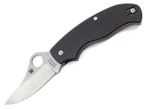 Spyderco Knives-C115CFP ,T-Mag  Folding Pocket Knife, Carbon Fibre Handles,2.93'' S-30V Plain Blade, With Pocket Clip, Rare, Discontinued