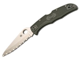Spyderco C11SGRE Delica 4 Fully Serrated, Grren Nylon Handle, ZDP189