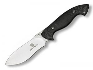 Spyderco Knives-FB18P ,  Jerry Hossom Woodlander  Fixed Blade Knife, Green Micarta Handles, 6-1/2'' Plain Blade, Made In Italy, Rare , Discontinued