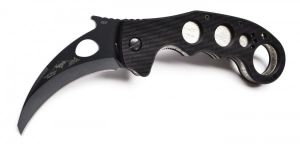 Emerson Knives - Super  Karambit BT  , Tactical Folding Knife , 3'' Black Plain Blade , Black G-10 Epoxy Handles