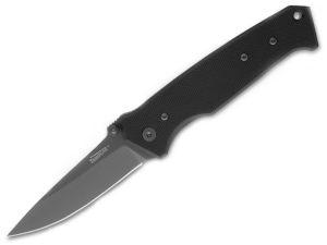 Timberline Knives-1233 D/A Is An Automatic Folding Knife, Vallotton Signature Scale Release, G-10 Handles, 2-1/2'' Plain Blade