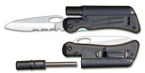 TOOL LOGIC- SL3 - Survival with magnesium Fire Starter / Whistle Multi Tool Knife ( 3" Partially  Serrated Blade )
